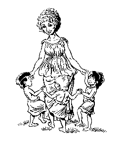 May dances with children.